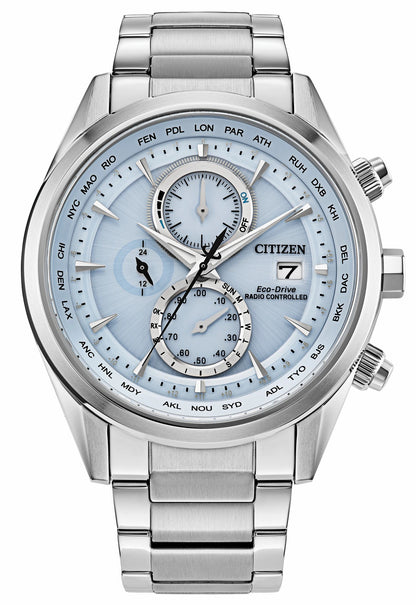 Sport Luxury Light Blue Dial Stainless Steel Bracelet AT8260-51M