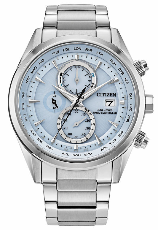 Sport Luxury Light Blue Dial Stainless Steel Bracelet AT8260-51M
