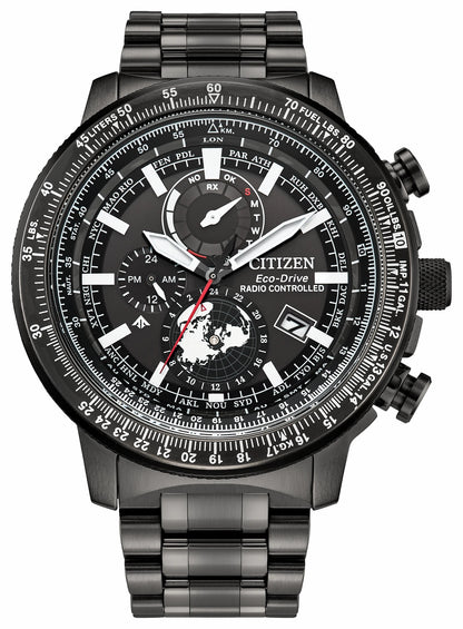 Promaster Geo Trekker Black Dial Stainless Steel Bracelet BY3005-56G