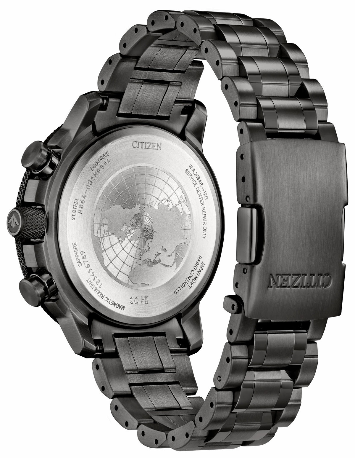Promaster Geo Trekker Black Dial Stainless Steel Bracelet BY3005-56G