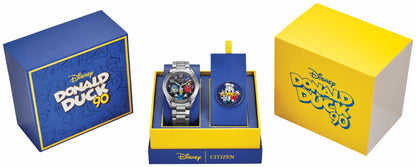 Feisty Donald Duck 90th Anniversary Blue Dial Stainless Steel Bracelet AW1691-66W