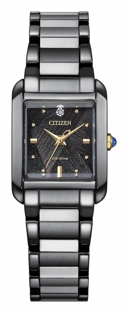 Citizen L Bianca LIGHT in BLACK Black Dial Stainless Steel Bracelet EW5636-55E