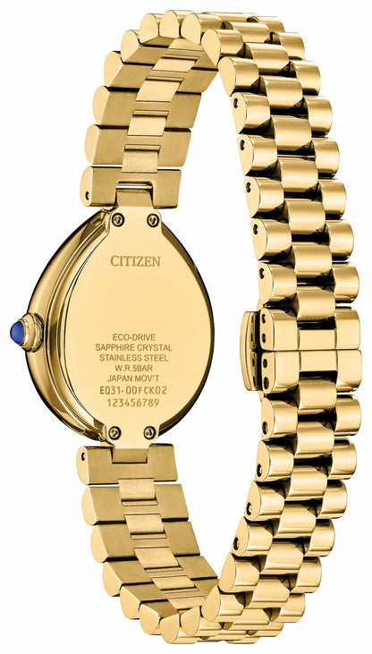 Citizen L Rainell Gold-Tone Dial Stainless Steel Bracelet EM1202-50P