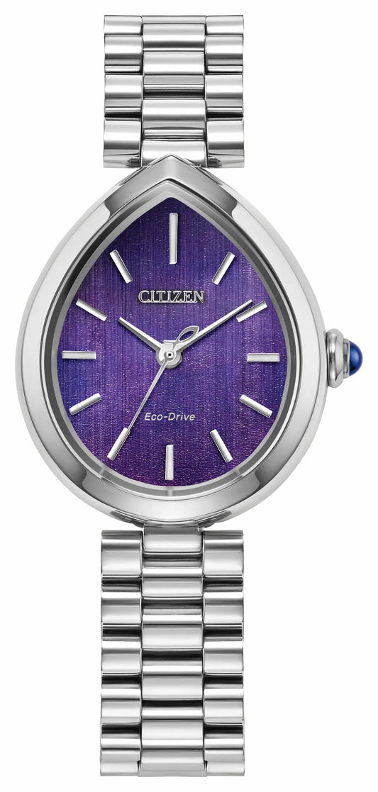 Citizen L Rainell Purple Dial Stainless Steel Bracelet EM1200-55X