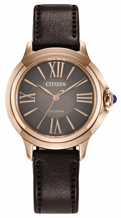 Citizen L Ceci Brown Dial Apple Leather Strap EM1163-09X