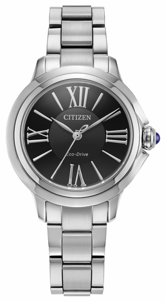 Citizen L Ceci Black Dial Stainless Steel Bracelet EM1160-58E