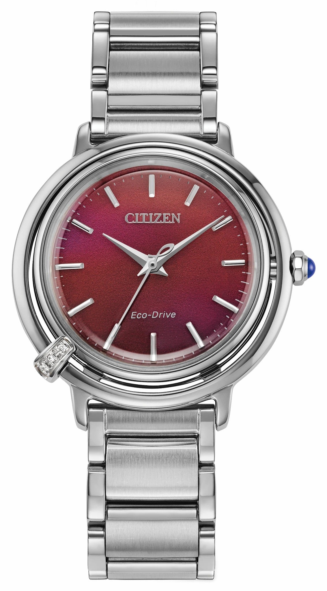 Citizen L Arcly Red Dial Stainless Steel Bracelet EM1091-67X
