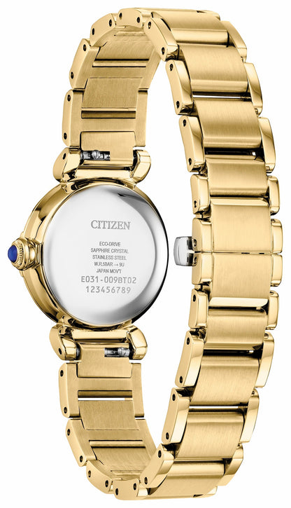 Citizen L Mae Black Dial Stainless Steel Bracelet EM1132-88H