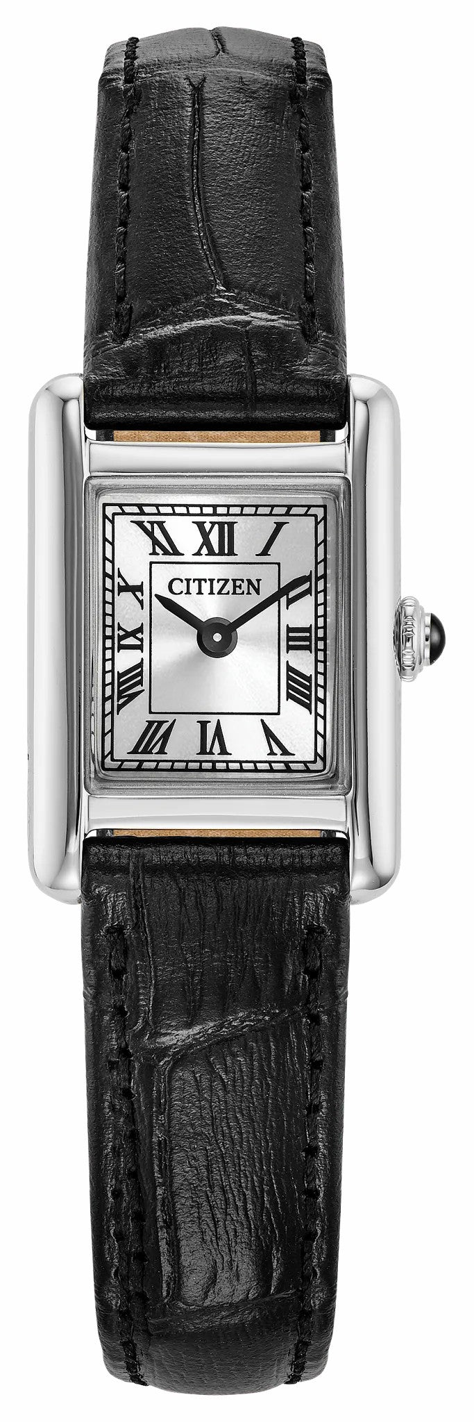 Fio Roma Silver-Tone Dial Leather Strap EG2790-12A