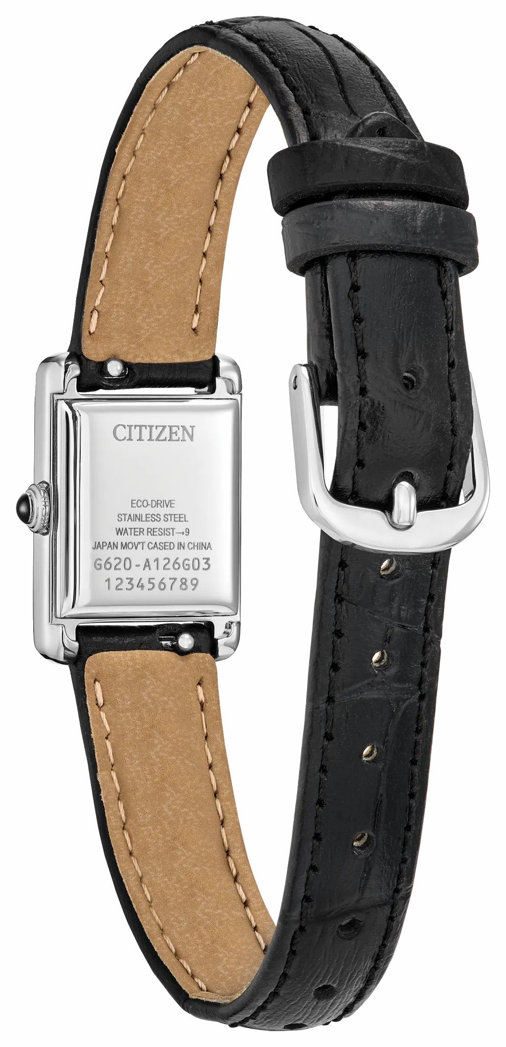 Fio Roma Silver-Tone Dial Leather Strap EG2790-12A