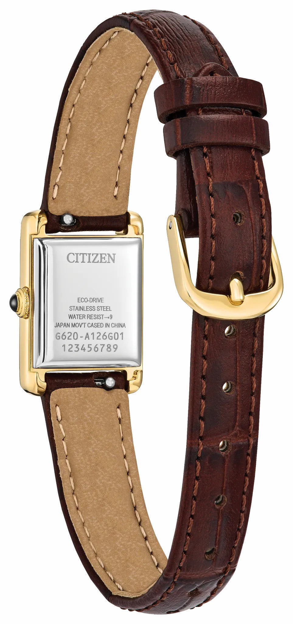 Fio Roma Silver-Tone Dial Leather Strap EG2797-13A