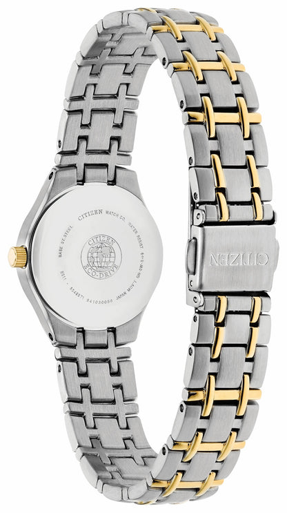 Corso - Ladies Eco-Drive Two-Tone White Dial Date Watch