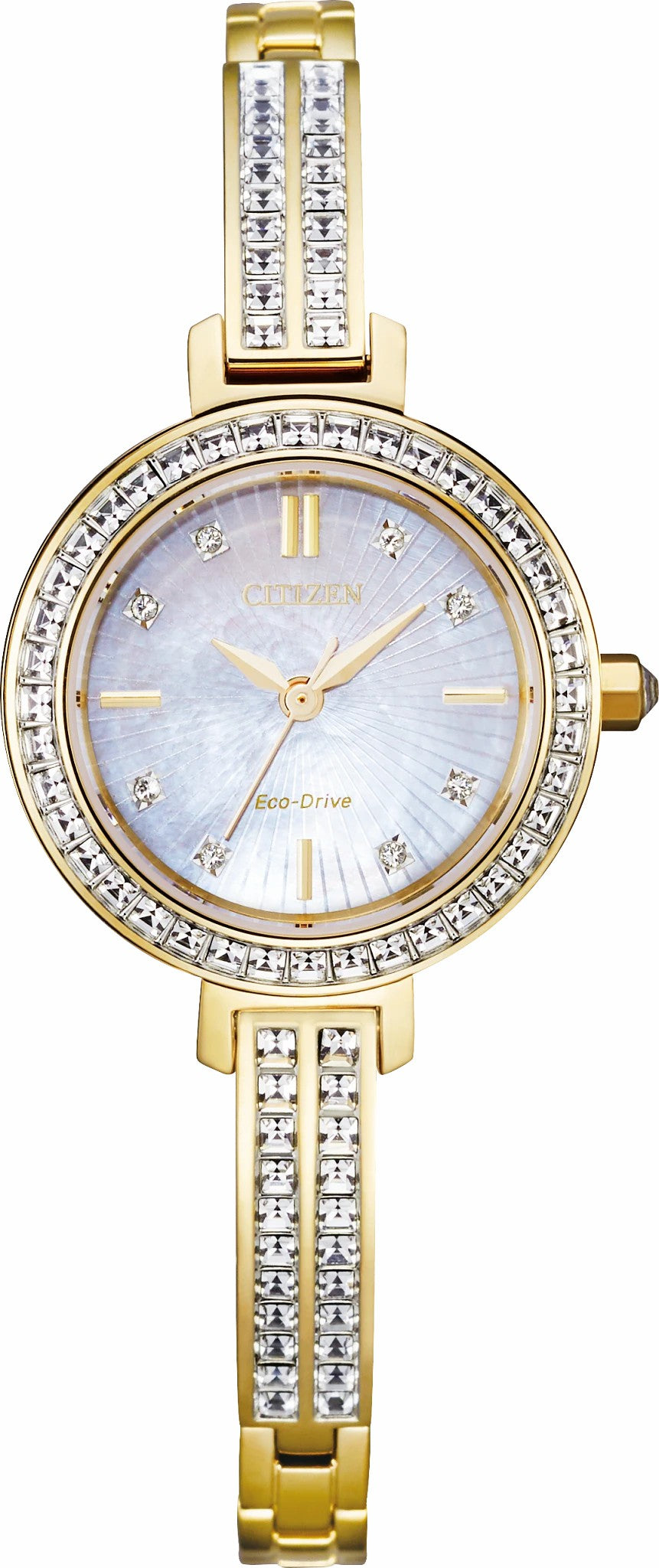 Silhouette Crystal White Dial Stainless Steel Bracelet EM0862-56D