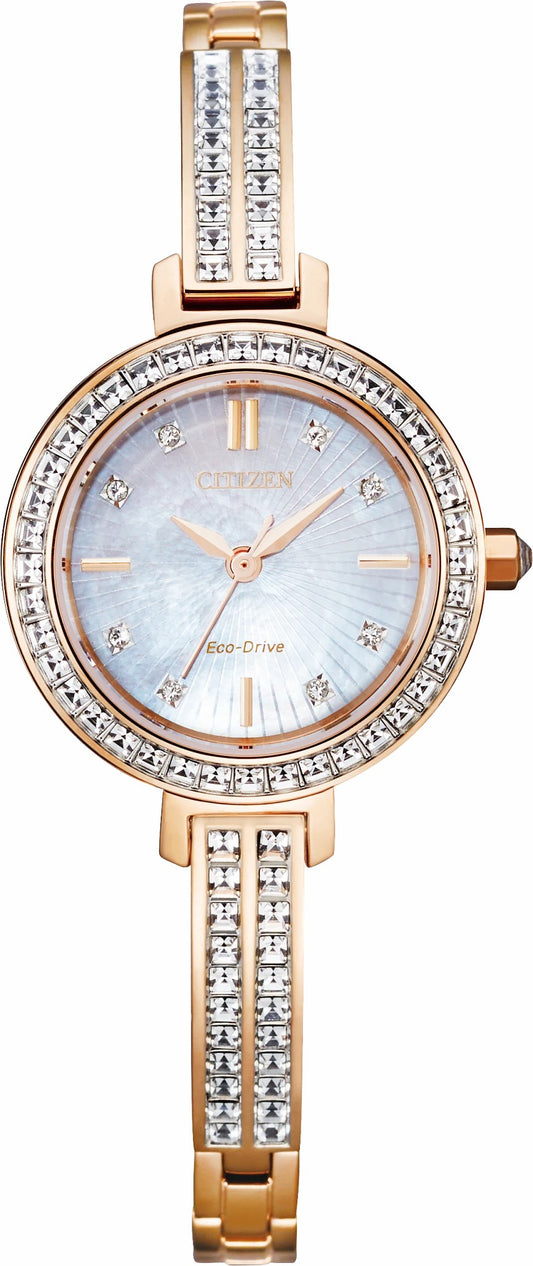 Silhouette Crystal White Dial Stainless Steel Bracelet EM0863-53D