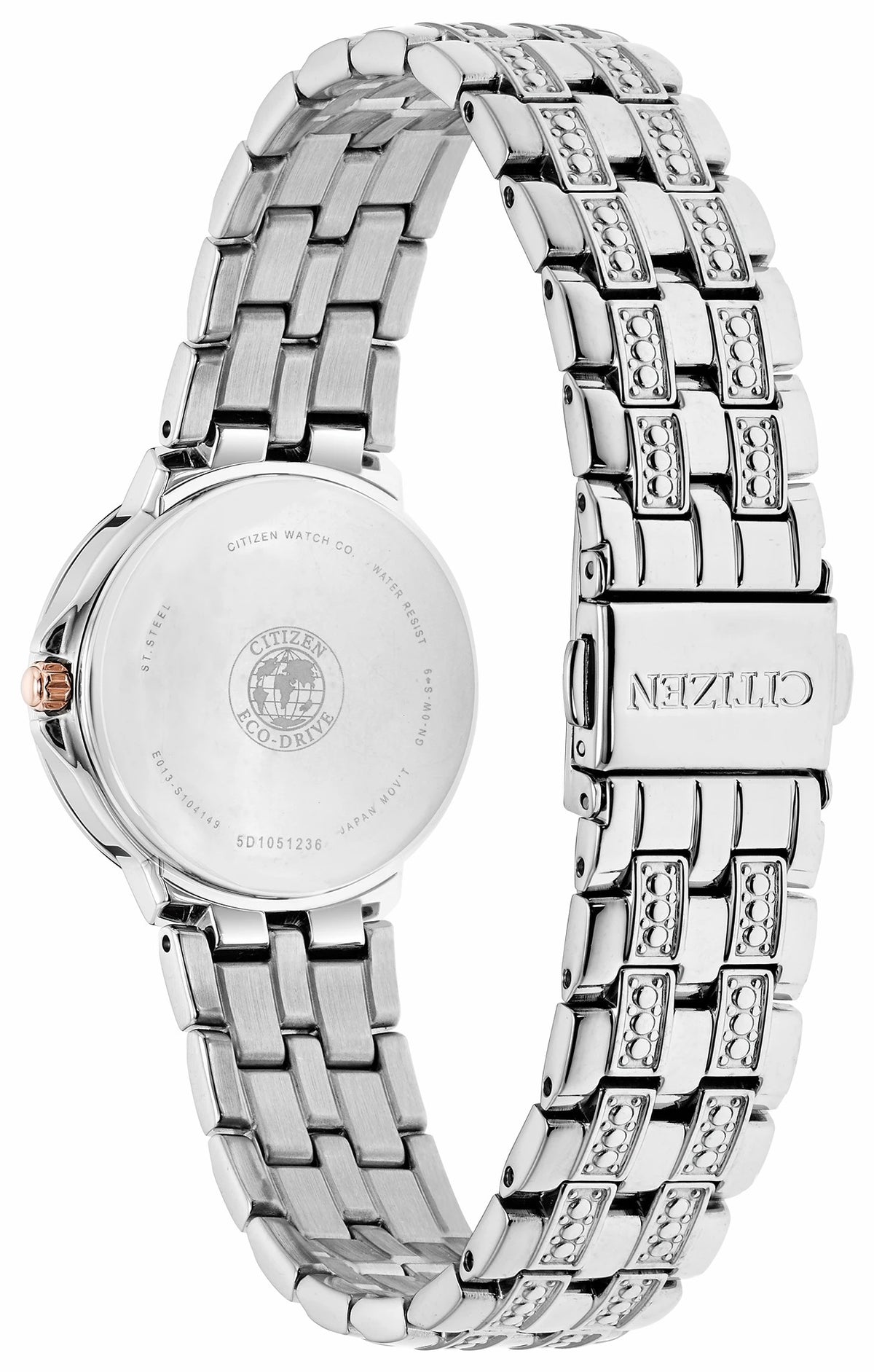 Silhouette Crystal - Ladies Eco-Drive EW2340-58A Silver Watch