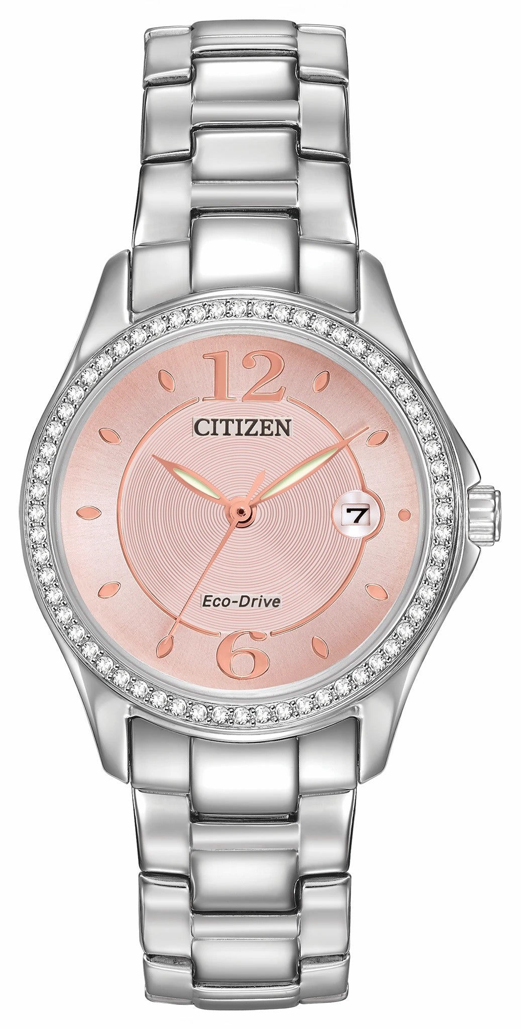 Silhouette Crystal - Ladies Eco-Drive FE1140-86X Pink Watch