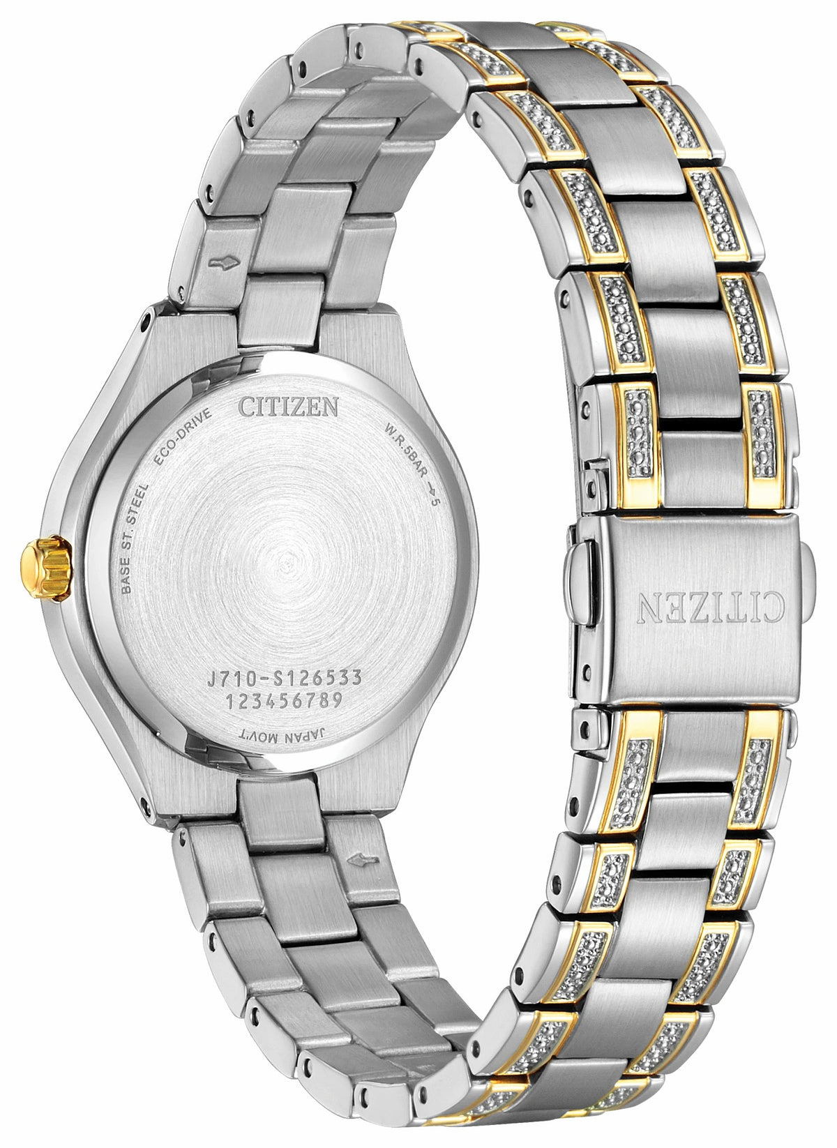 Silhouette Crystal Navy Dial Stainless Steel Bracelet FE1234-50L