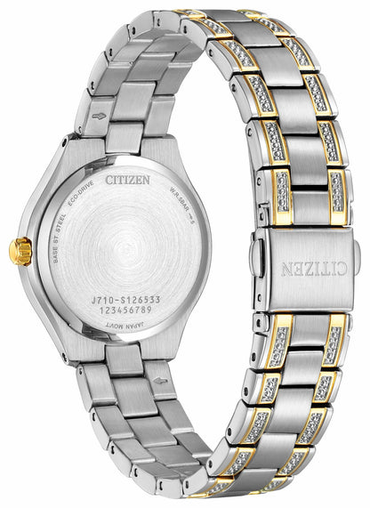 Silhouette Crystal Navy Dial Stainless Steel Bracelet FE1234-50L