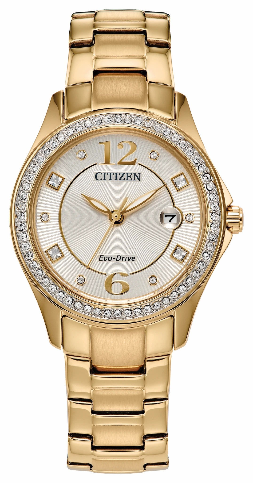 Crystal Champagne Dial Stainless Steel Bracelet FE1147-79P