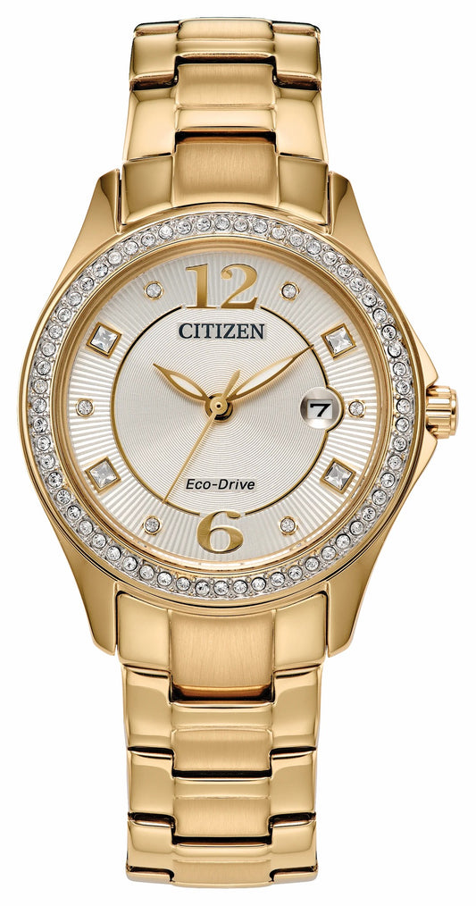 Crystal Champagne Dial Stainless Steel Bracelet FE1147-79P