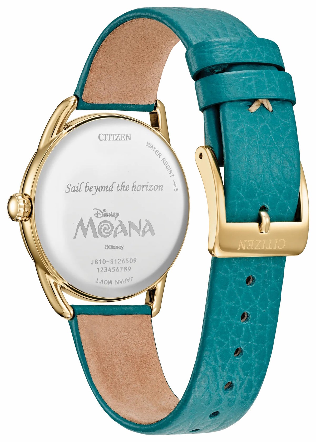 Moana's Ocean Adventure Champagne Dial Leather Strap FE6182-46Y