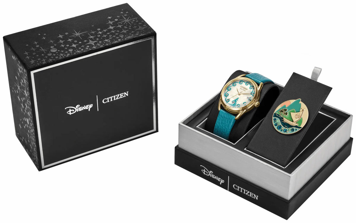 Moana's Ocean Adventure Champagne Dial Leather Strap FE6182-46Y