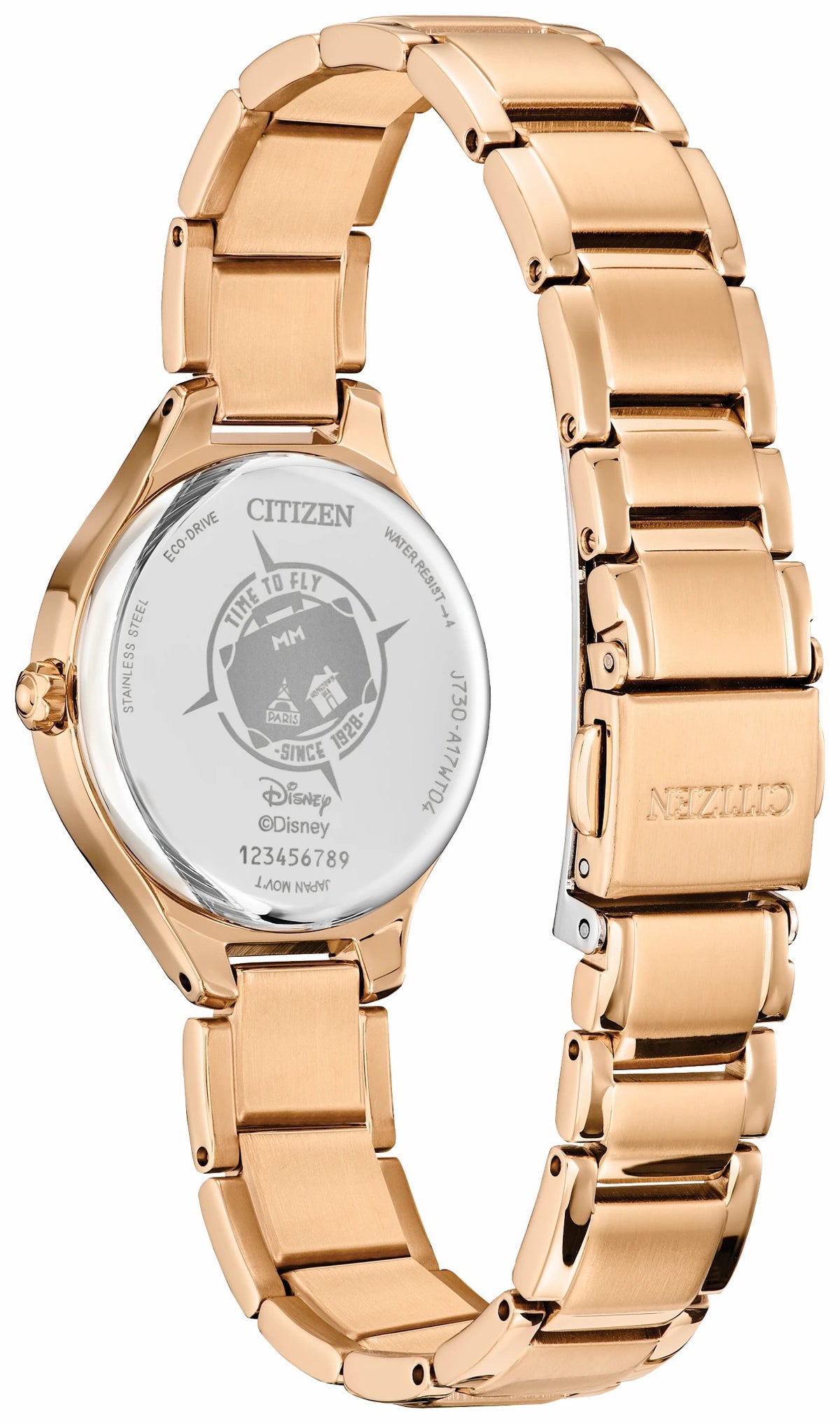 Mickey Mouse & Minnie Mouse Take Paris White Dial Stainless Steel Bracelet FE2103-52D