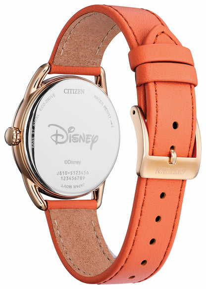 Gardening Minnie Silver-Tone Dial Leather Strap FE6087-04W