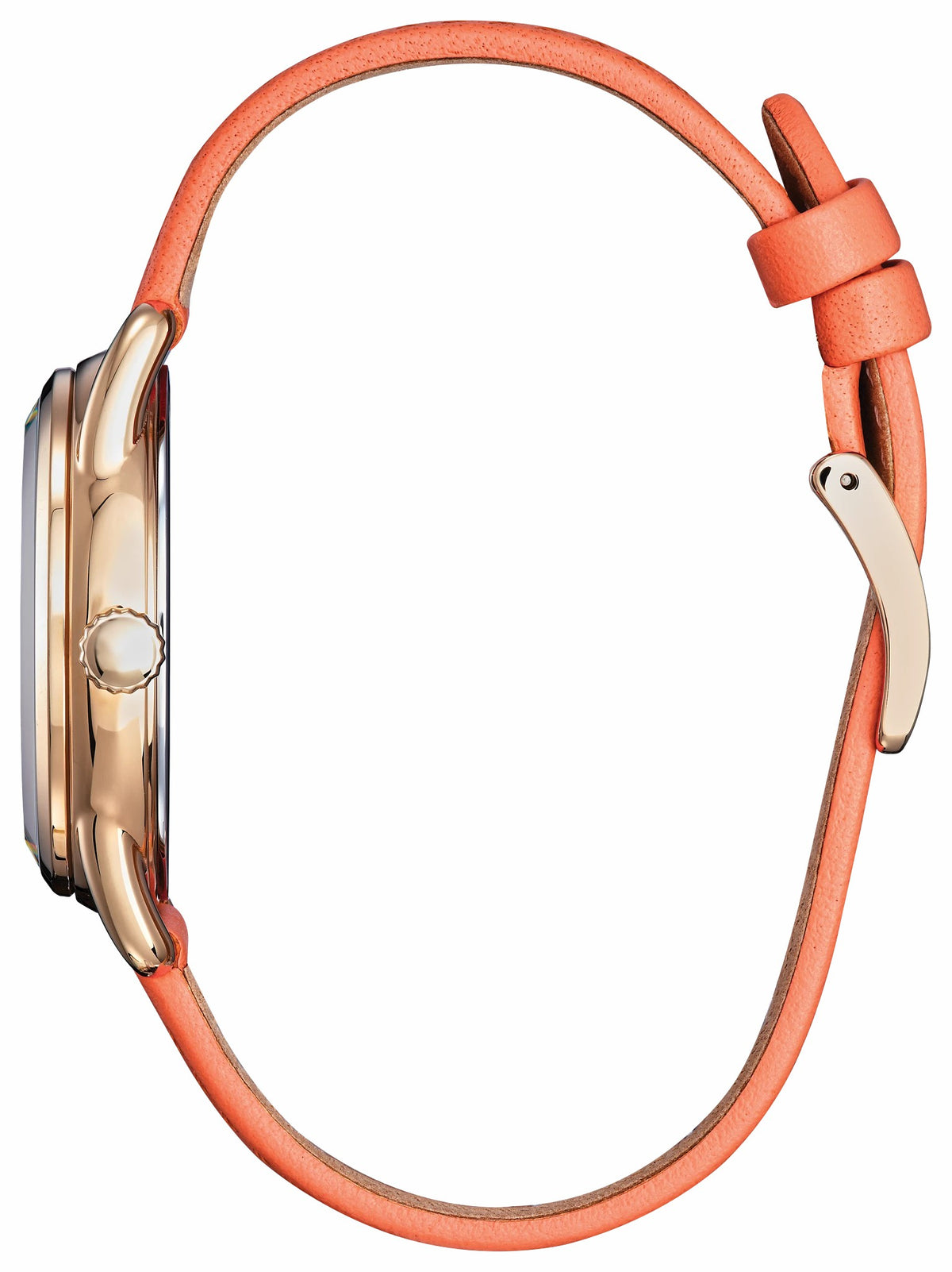 Gardening Minnie Silver-Tone Dial Leather Strap FE6087-04W