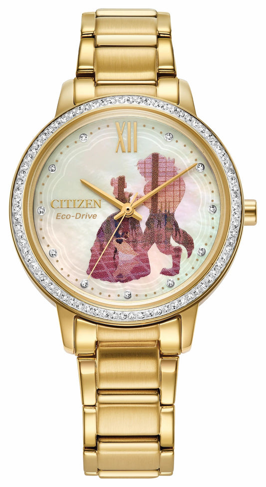 Belle and Beast Gold-Tone Dial Stainless Steel Bracelet FE7048-51D