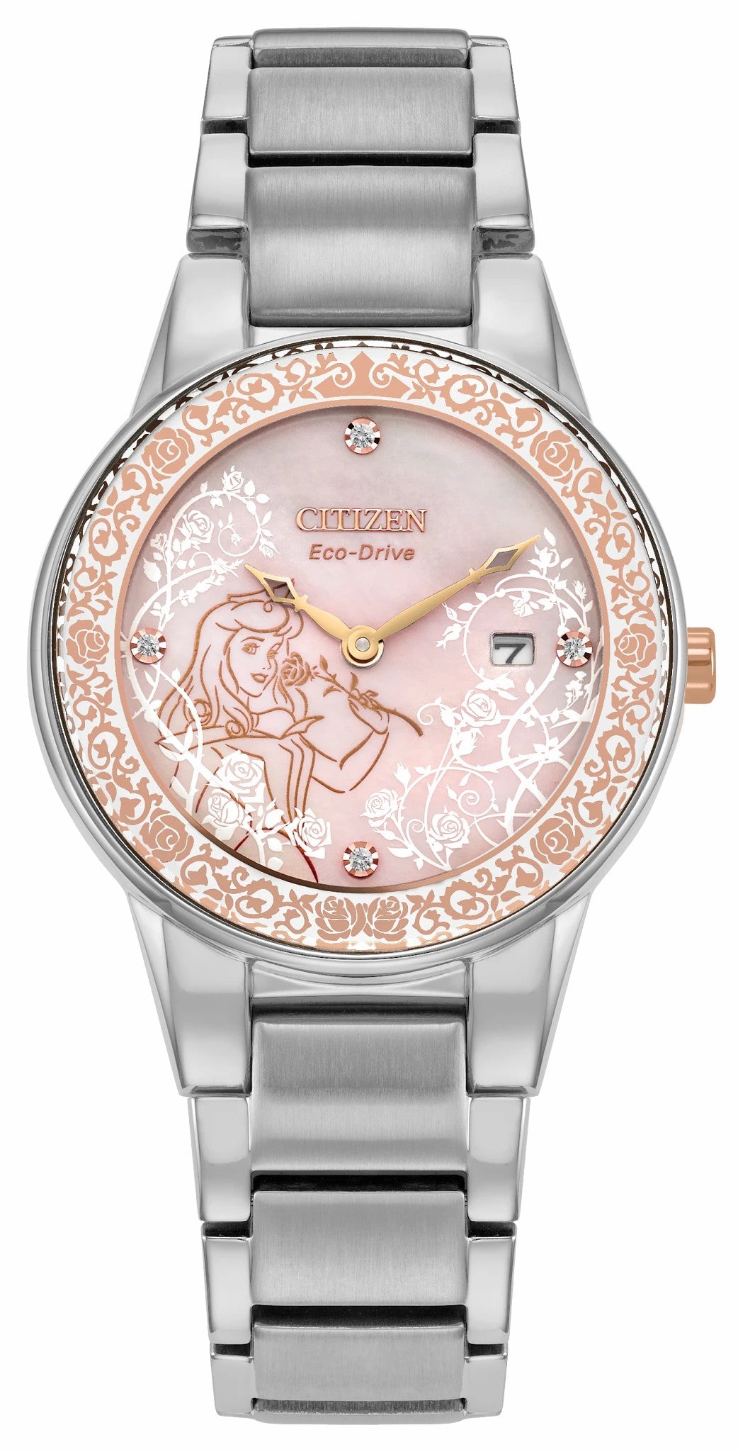 Aurora Enchanted Pink Dial Stainless Steel Bracelet GA1081-65N