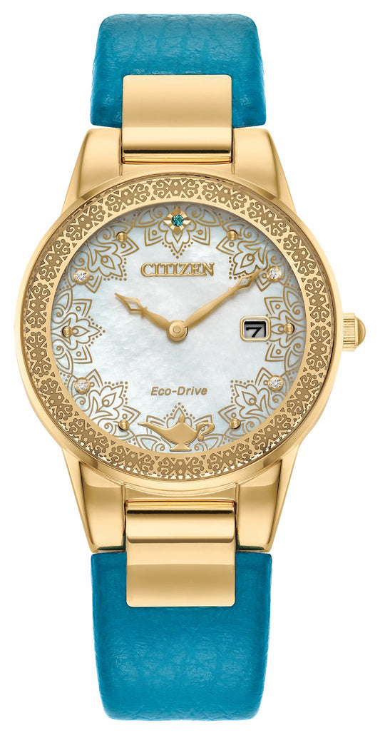 Aladdin 30th Anniversary White Dial Leather Strap GA1072-07D