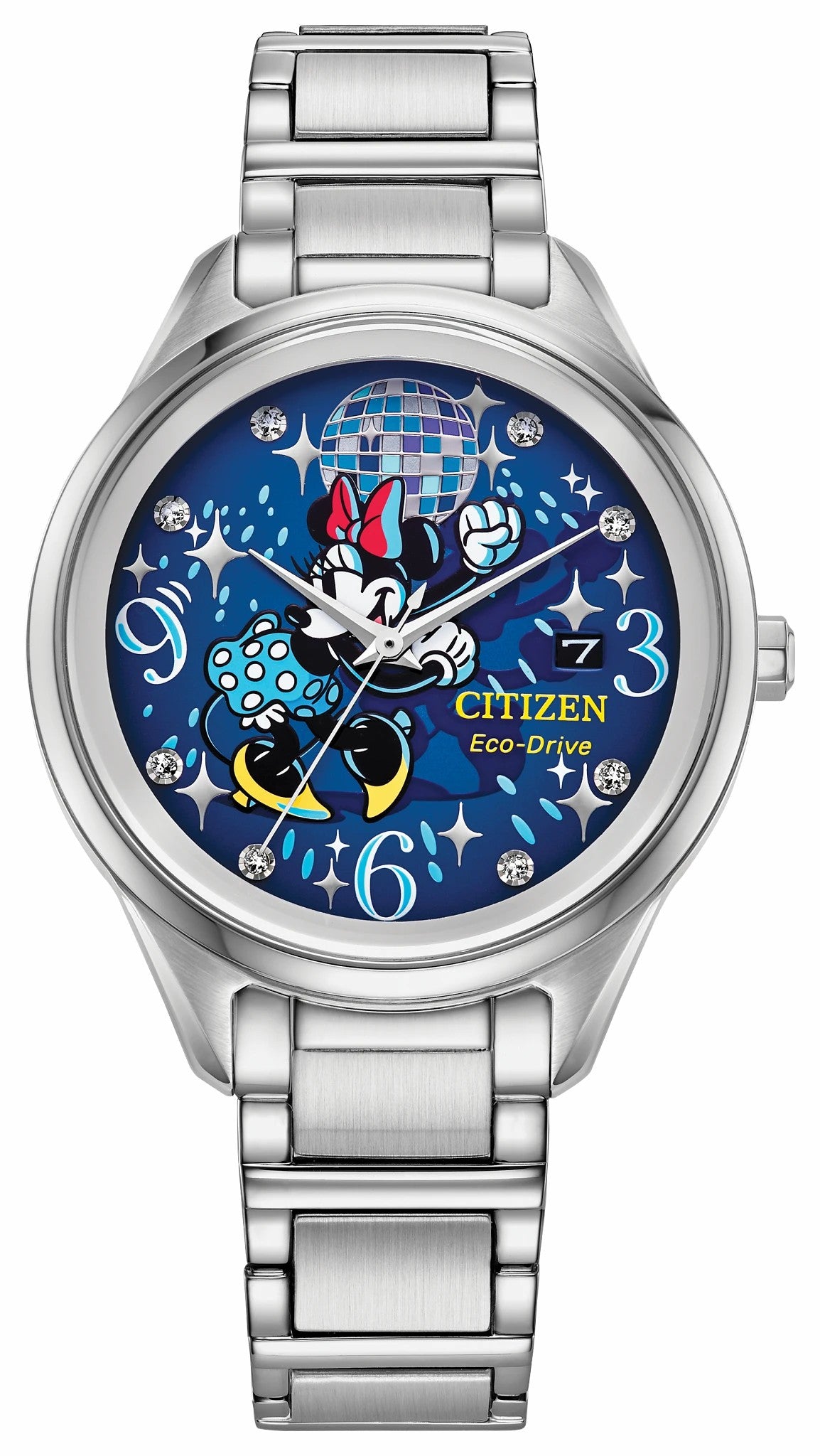 Dancing Minnie Blue Dial Stainless Steel Bracelet FE6106-52W