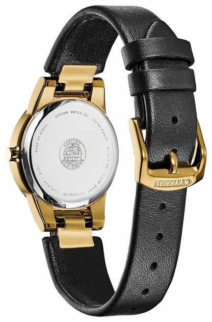 Citizen Axiom Ladies Eco-Drive Gold Black Dial Watch