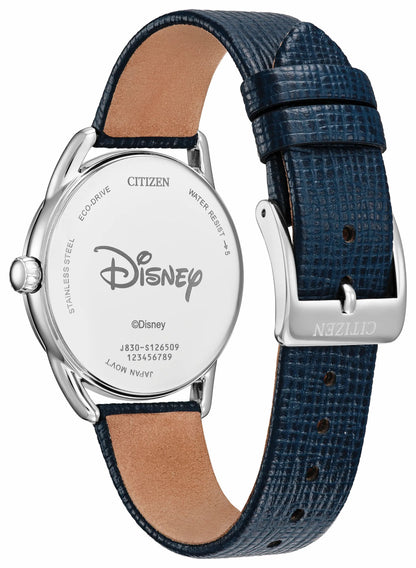 Mickey Mouse and Minnie Mouse Picnic Pedal Blue Dial Leather Strap FE7097-05W