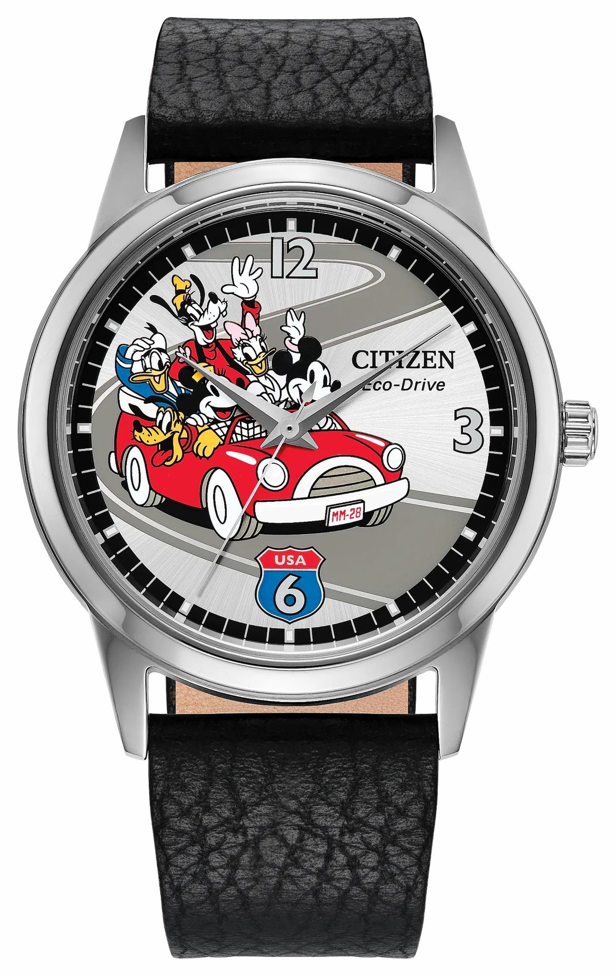 Sensational Six Road Trip Silver-Tone Dial Leather Strap FE7110-09W