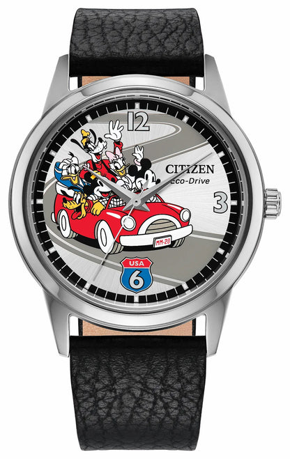 Sensational Six Road Trip Silver-Tone Dial Leather Strap FE7110-09W