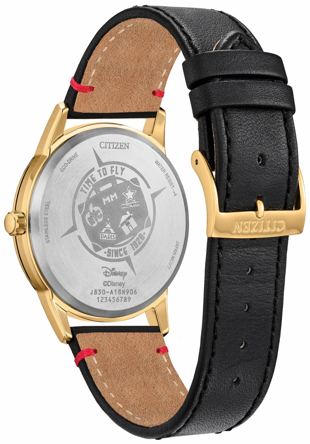 Mickey Mouse Takes Hollywood Silver-Tone Dial Leather Strap FE7063-07W