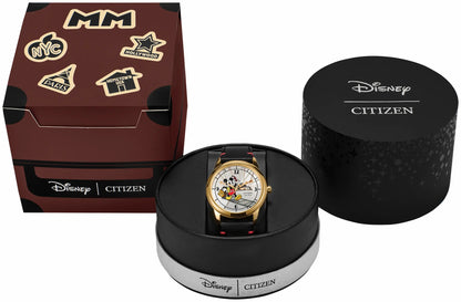 Mickey Mouse Takes Hollywood Silver-Tone Dial Leather Strap FE7063-07W