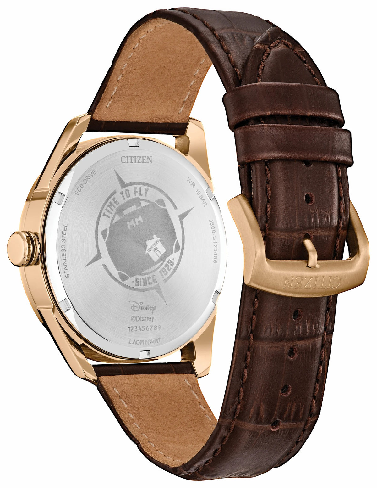Hometown Mickey Mouse Beige Dial Leather Strap AW0088-04W