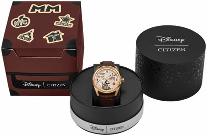 Hometown Mickey Mouse Beige Dial Leather Strap AW0088-04W
