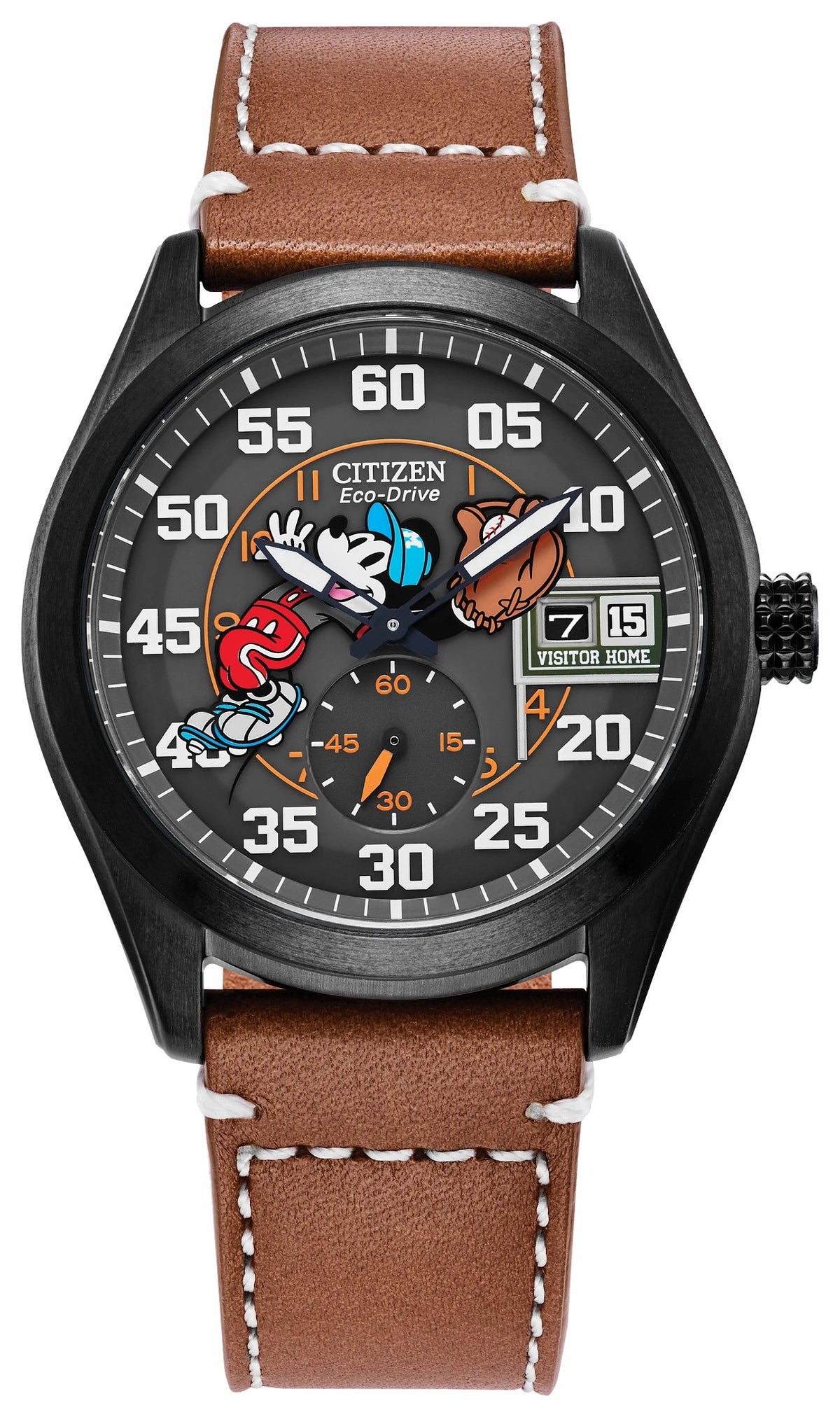 Batter's up Mickey Brown Dial Leather Strap BV1089-05W