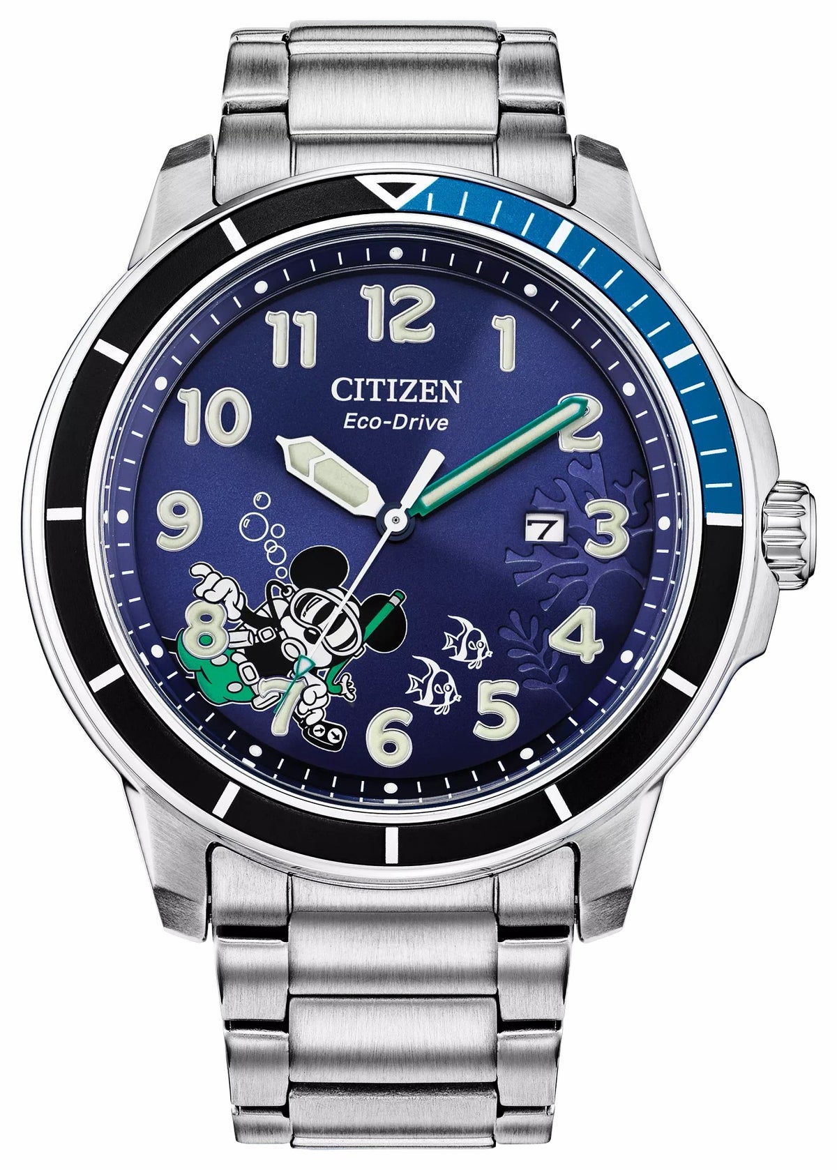 Mickey Water Sport Blue Dial Stainless Steel Bracelet AW1529-81W