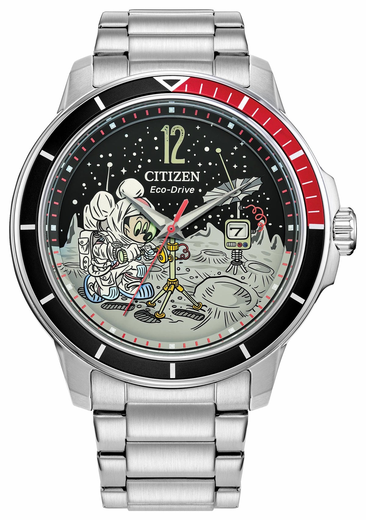 Mickey Astronaut Black Dial Stainless Steel Bracelet AW1709-54W