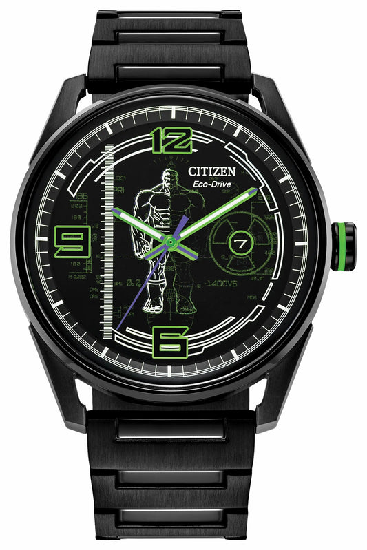 Hulk, Green Goliath Black Dial Stainless Steel Bracelet BM7675-57W