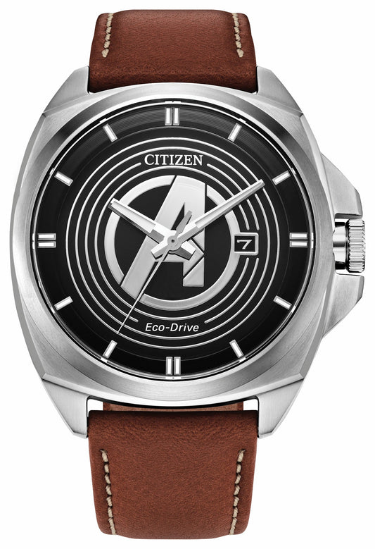Avengers Legacy Black Dial Leather Strap AW1721-08W