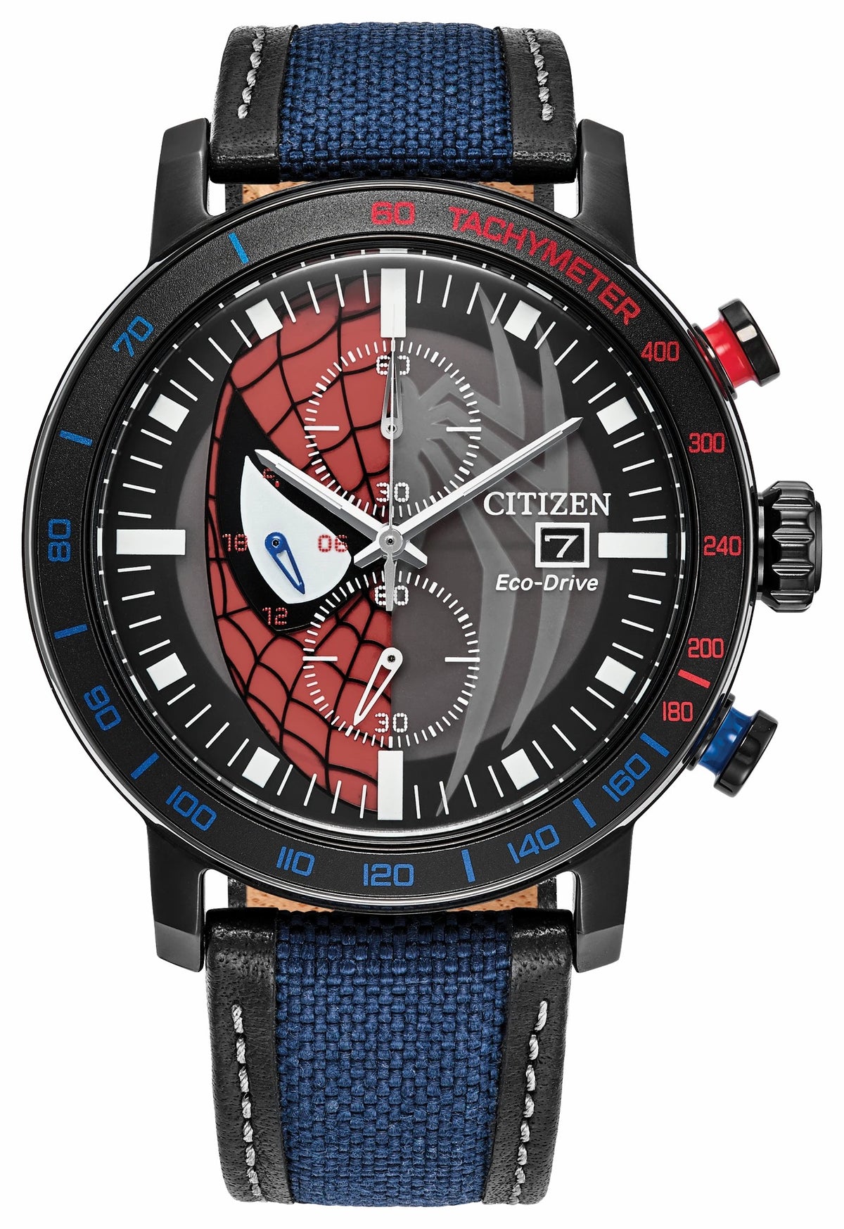 Spider-Man Double Vision Multiple Dial Nylon & Leather Strap CA0855-47W