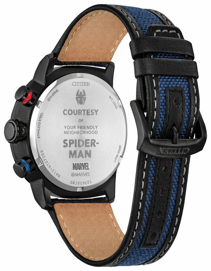 Spider-Man Double Vision Multiple Dial Nylon & Leather Strap CA0855-47W