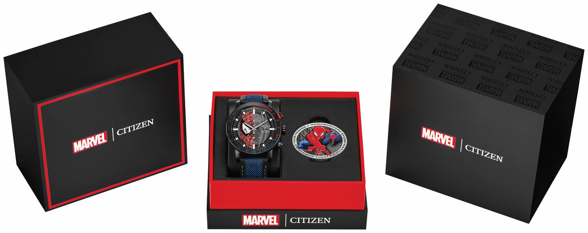 Spider-Man Double Vision Multiple Dial Nylon & Leather Strap CA0855-47W