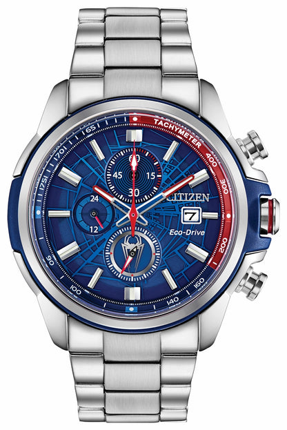 Citizen Spider-Man Eco-Drive Blue Dial Stainless Steel Watch